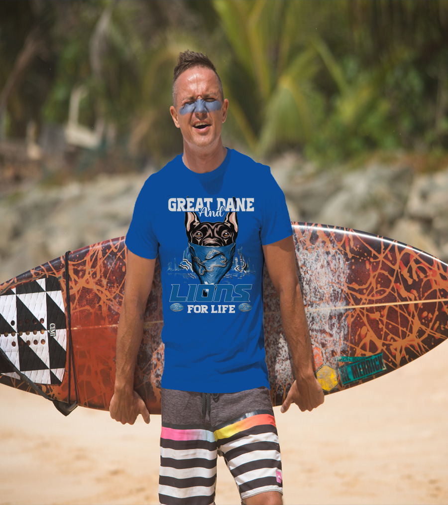 Great Dane And Lions For Life Detroit T-Shirt
