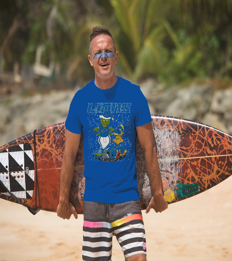 Grinchxmas Detroit Lions Festive Character Crossover T-Shirt