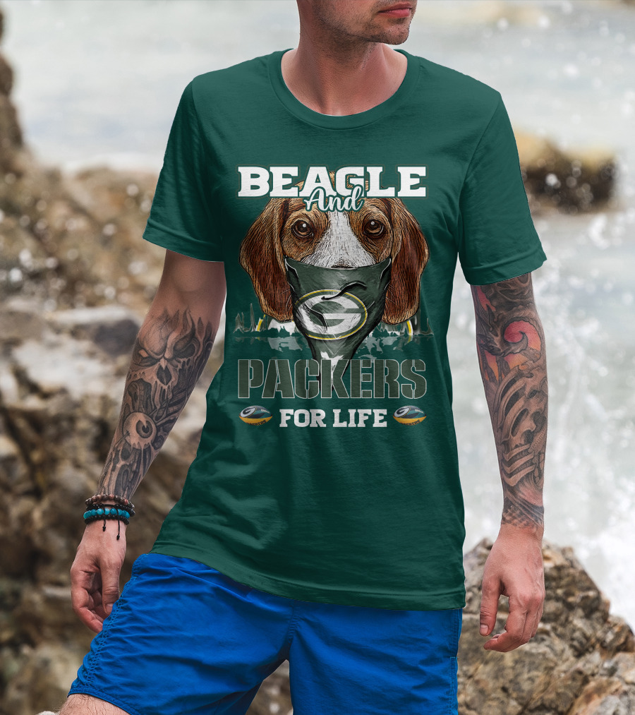 Beagle And Packers For Life Green Bay Packers T-Shirt