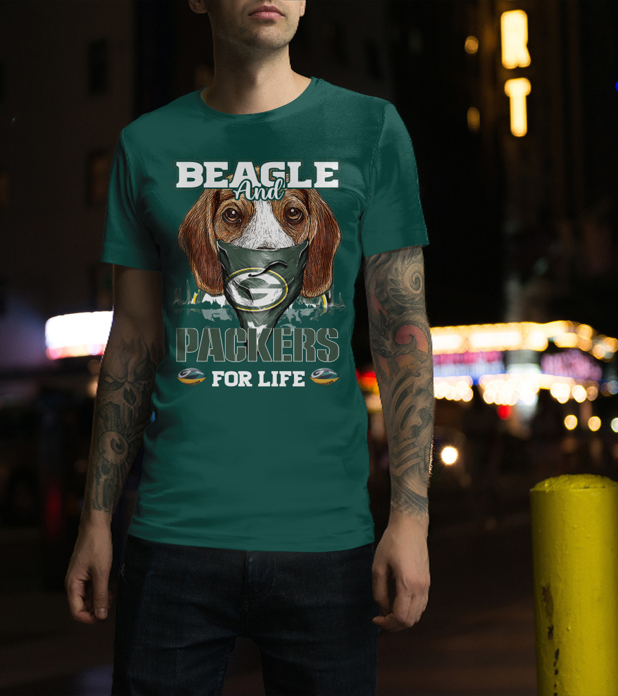 Beagle And Packers For Life Green Bay Packers T-Shirt