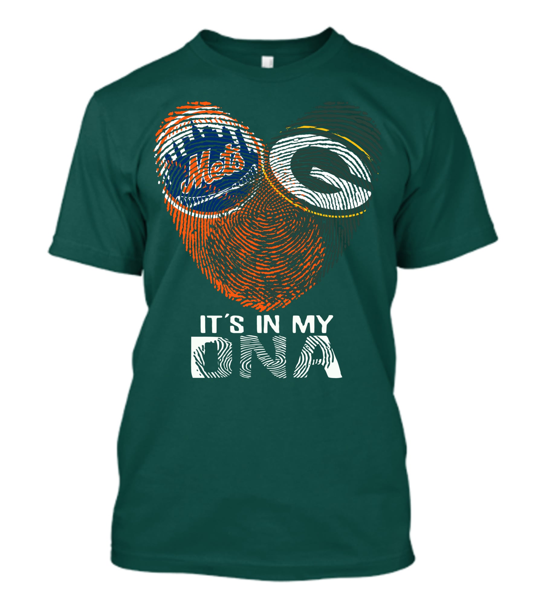 Green Bay Packers New York Mets It's In My Dna T-Shirt