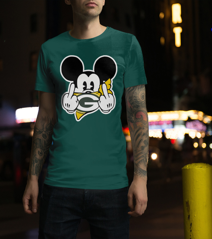 Green Bay Packers Mickey Gesture Fandom T-Shirt