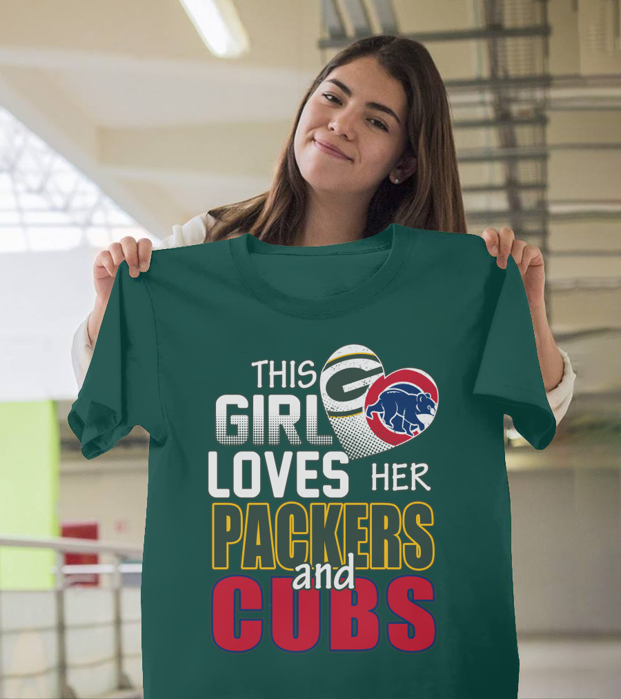 This Girl Loves Her Packers And Cubs T-Shirt