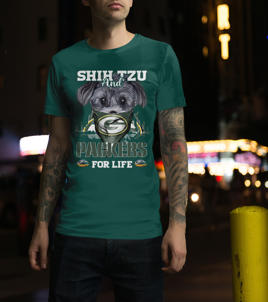 Shih Tzu And Packers For Life T-Shirt