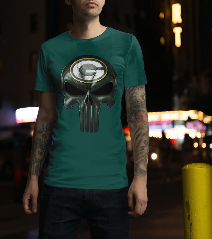 Green Bay Packers Skull T-Shirt