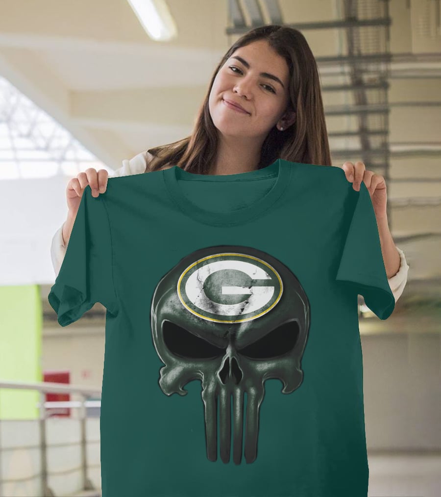 Green Bay Packers Skull T-Shirt