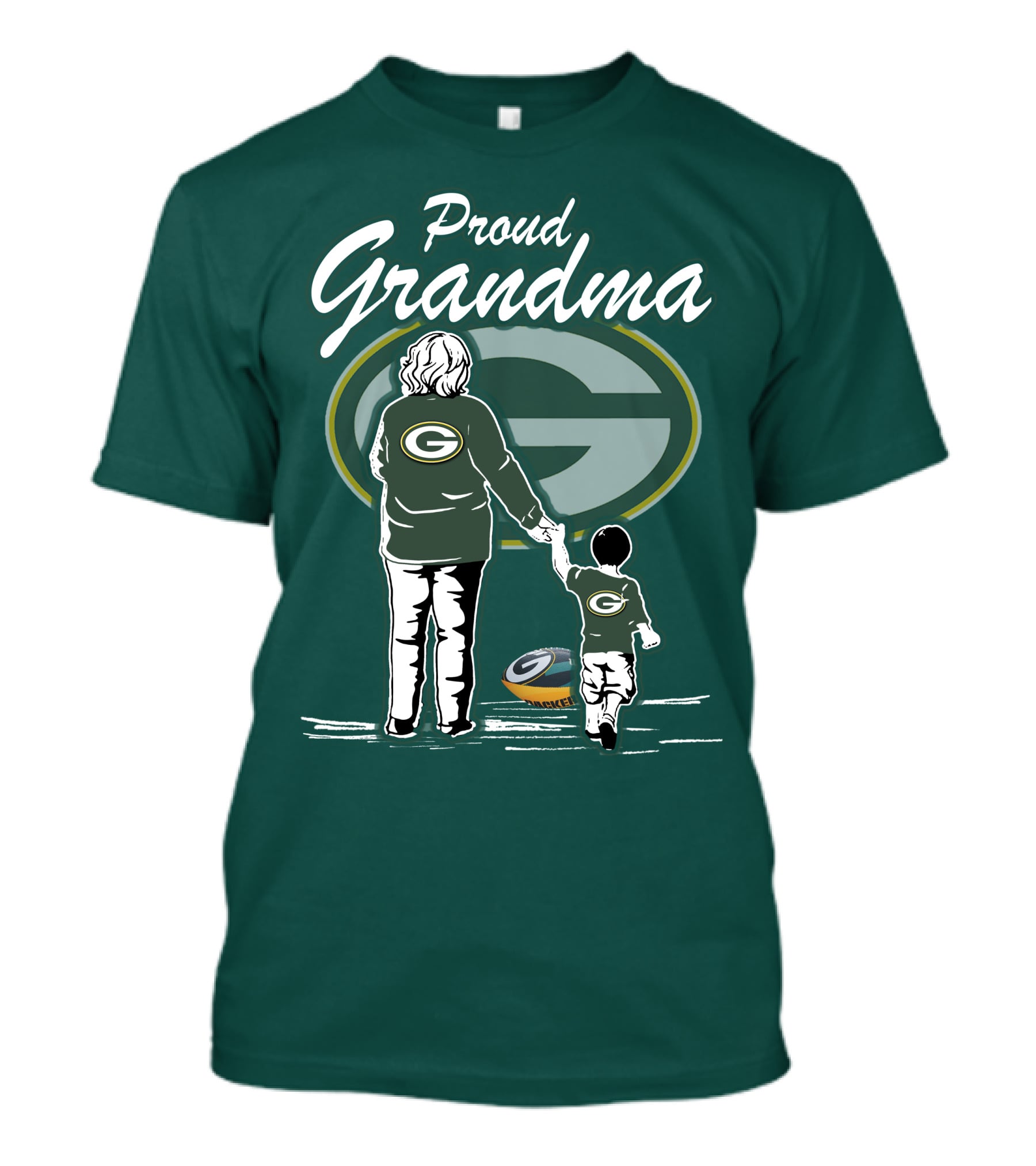 Proud Grandma Green Bay Packers Family Logo Scene T-Shirt