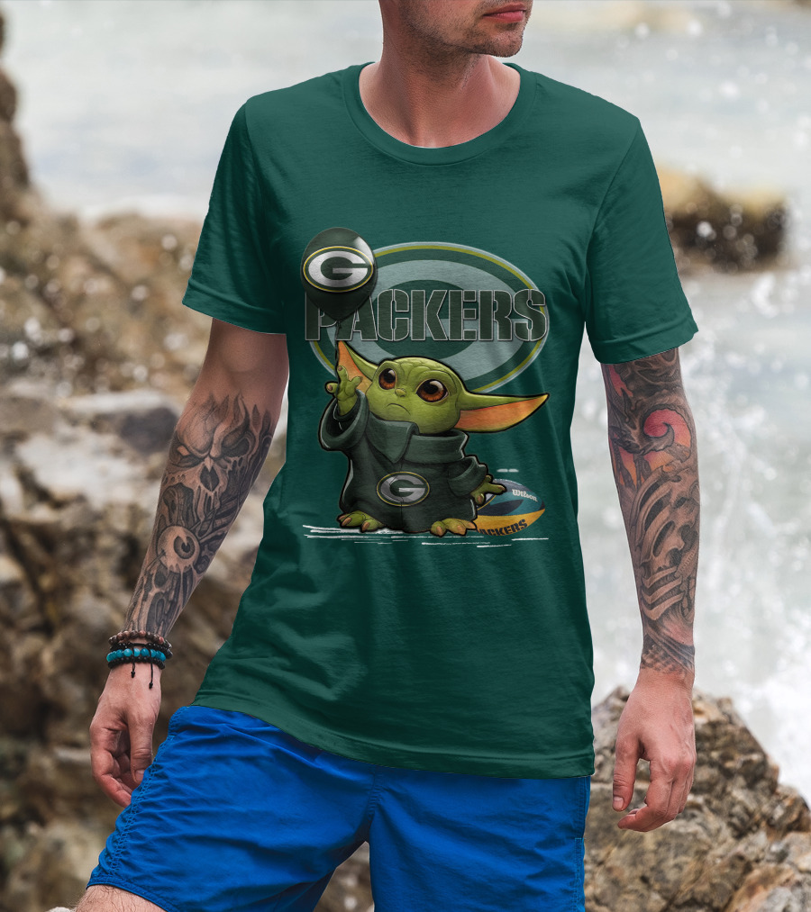 Yoda V1 Green Bay Packers Football Wilson T-Shirt