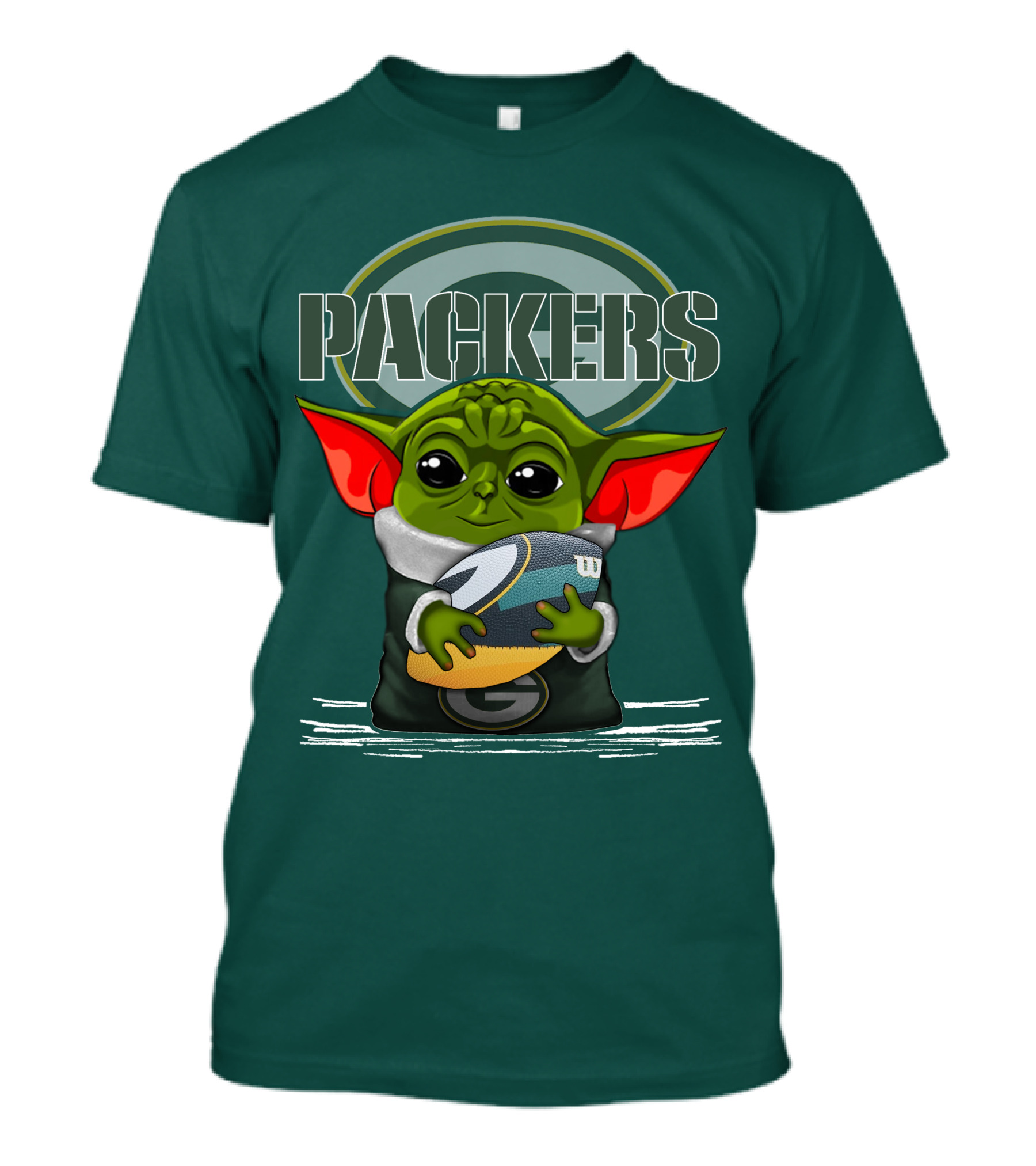 Yoda Holding Football With Green Bay Packers T-Shirt