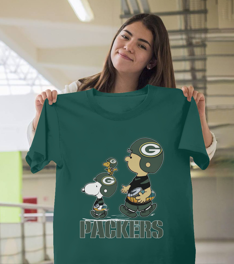 Snpfootball Green Bay Packers Peanuts Characters T-Shirt