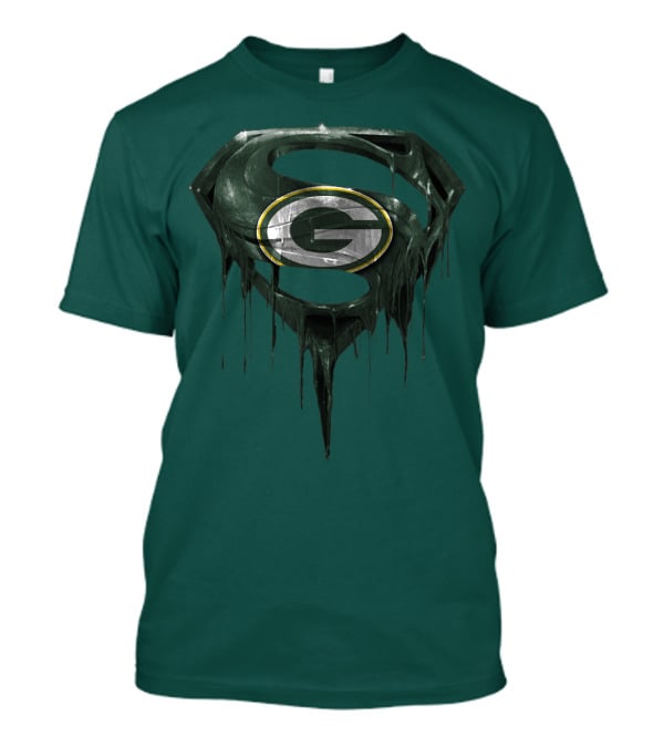 Spm Superman Green Bay Packers Logo Fusion T-Shirt