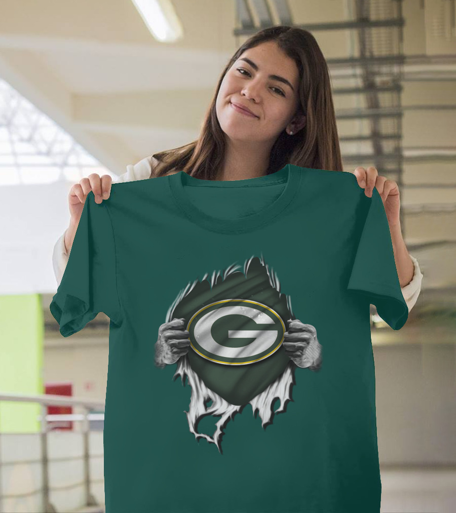Green Bay Packers Torn Logo Superfan T-Shirt