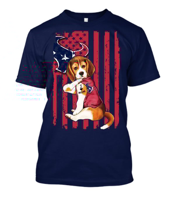 Houston Texans Beagle I Love Mom T-Shirt
