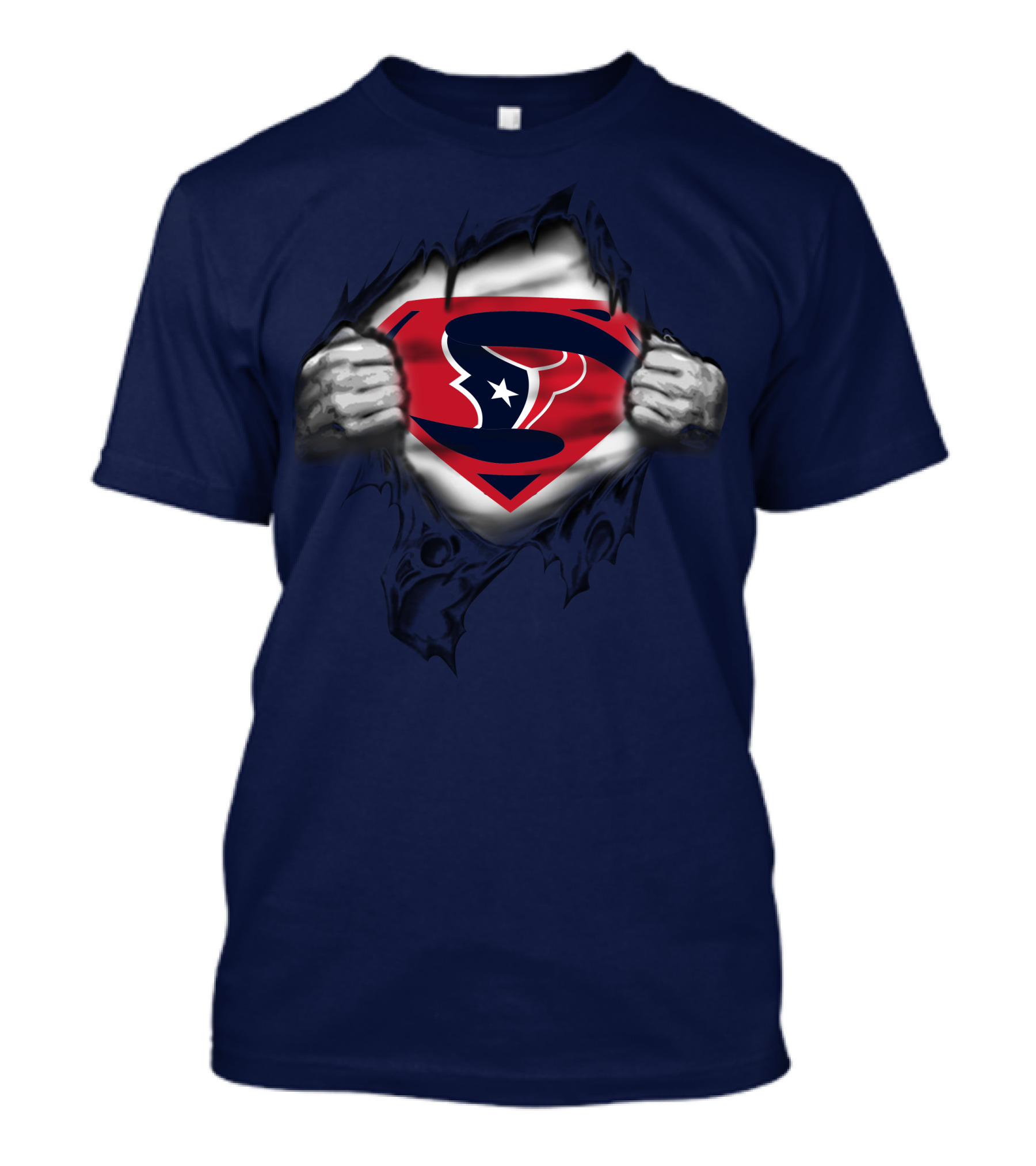 Houston Texans 19 Superman Logo Busting Out T-Shirt