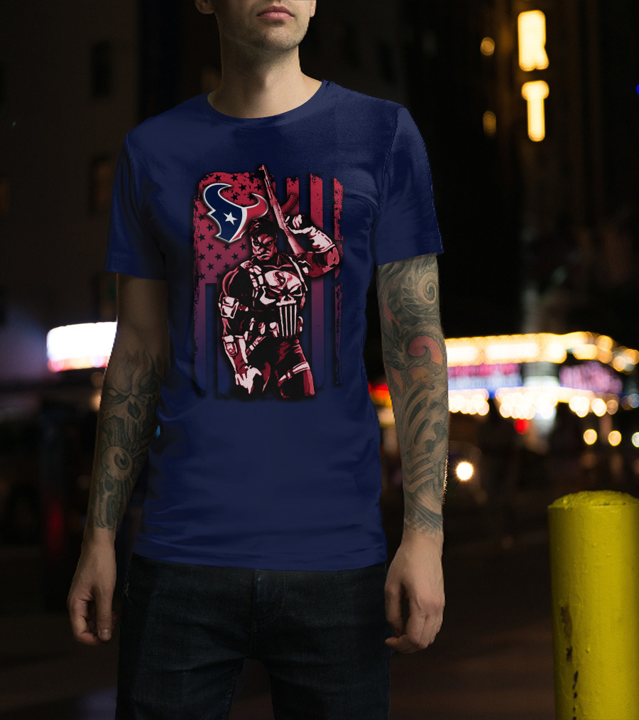 Houston Texans Marvel Punisher Star-Spangled Hero T-Shirt