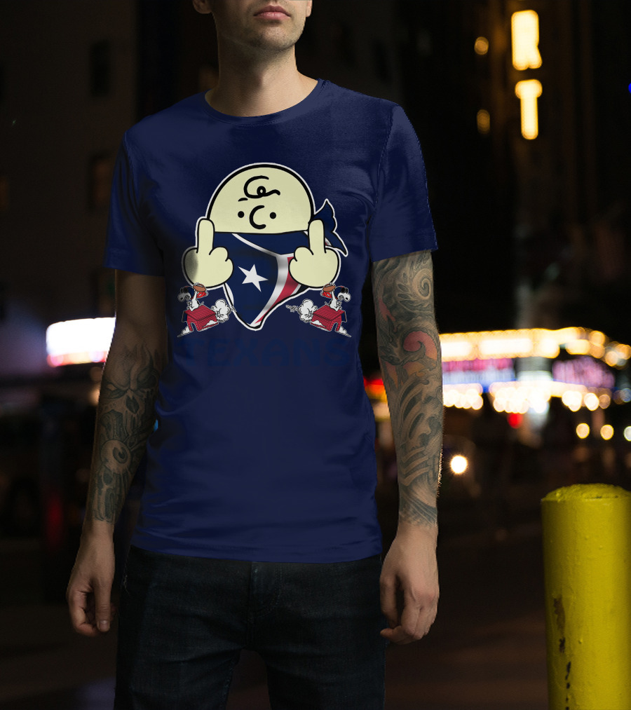 Houston Texans Snoopy Middle Finger T-Shirt