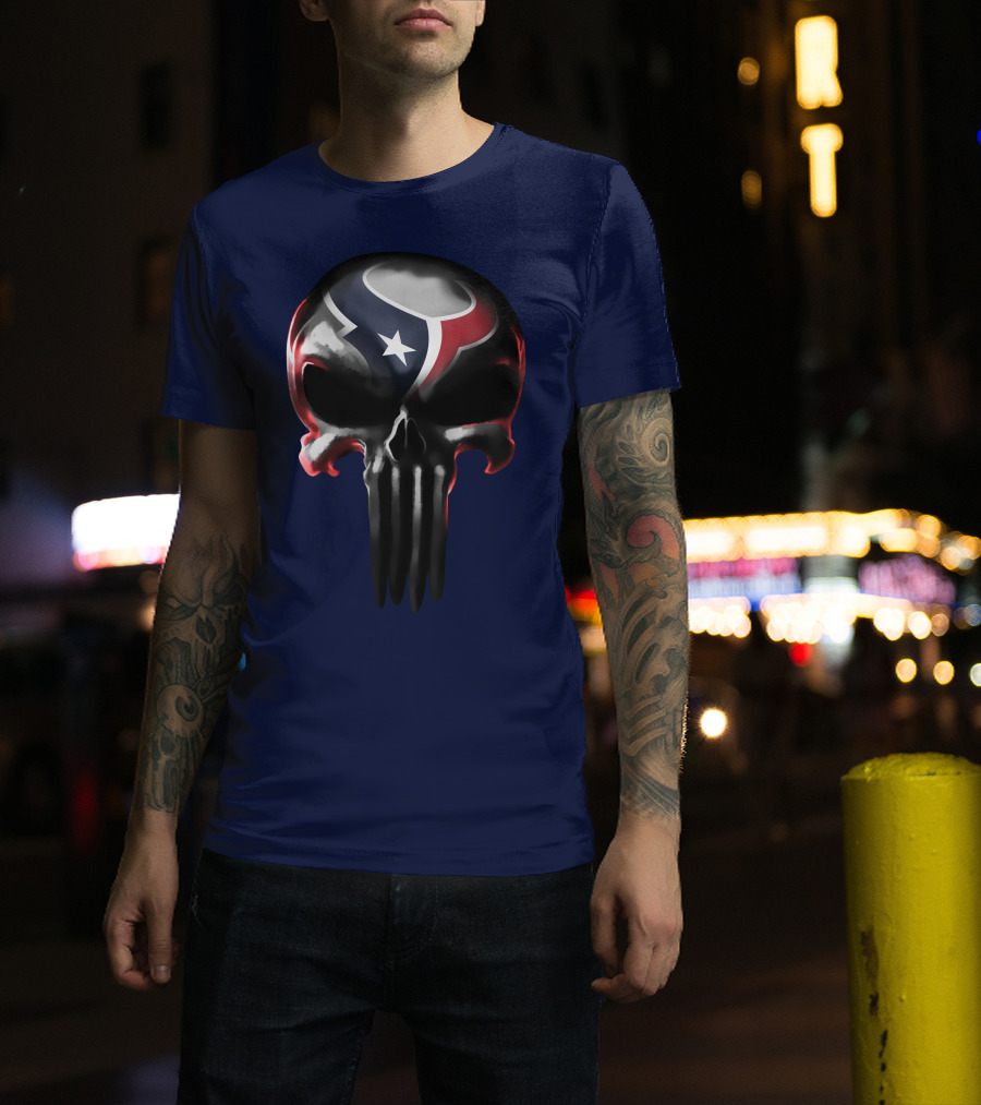 Houston Texans Punisher Skull T-Shirt