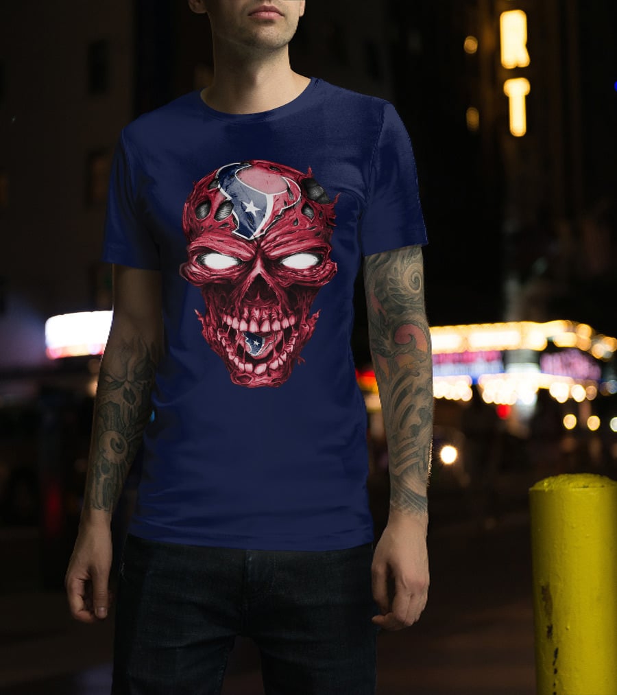 Skull Houston Texans Logo Horror T-Shirt