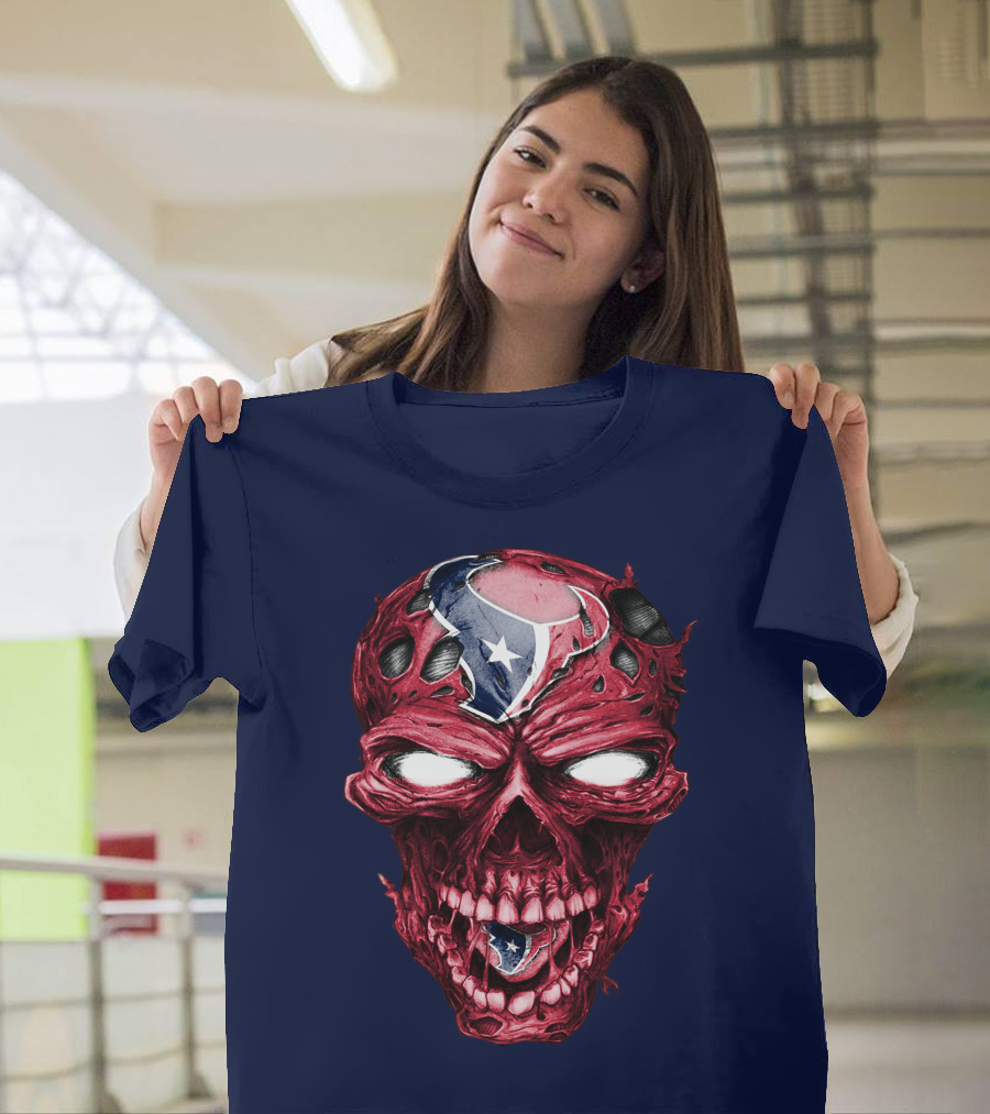 Skull Houston Texans Logo Horror T-Shirt