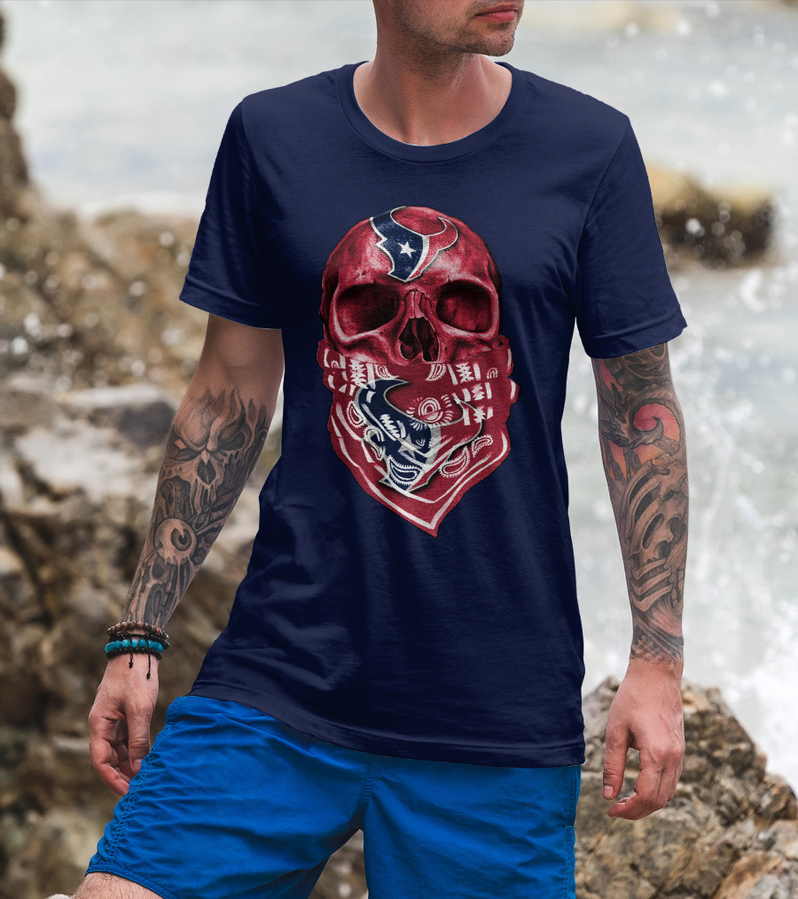 Houston Texans Skull Bandana T-Shirt