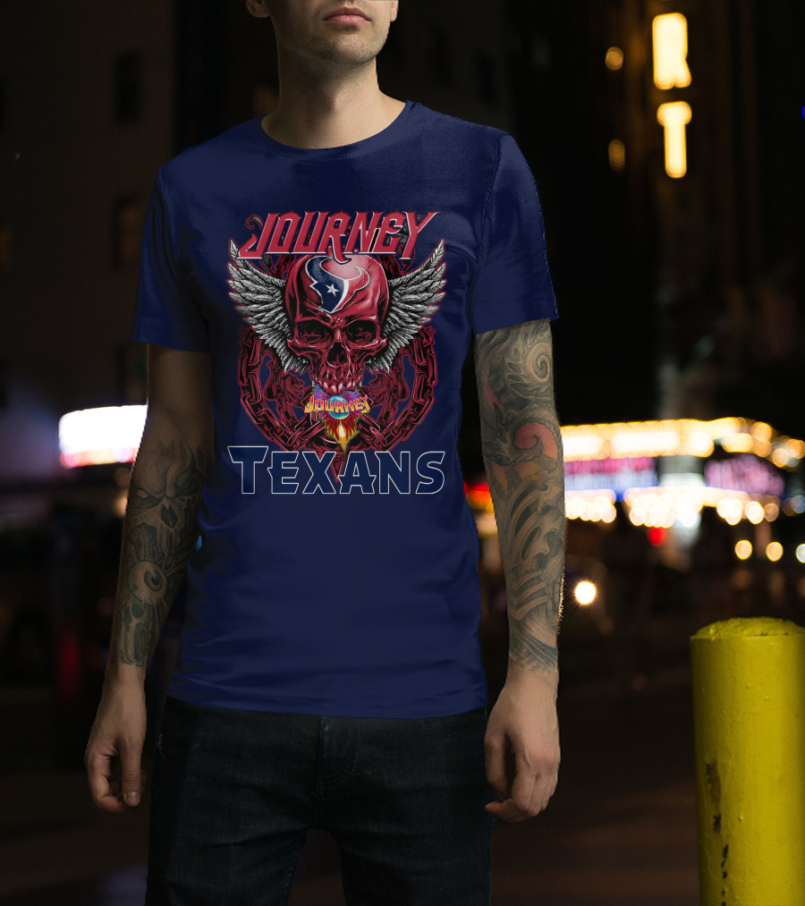 Journey Texans Skull Wings Nfl Fusion T-Shirt