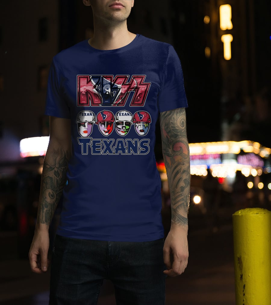 Kiss Texans Band Face Paint NFL T-Shirt