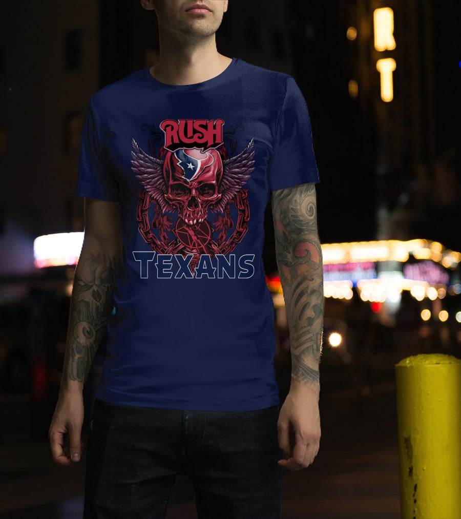 Rush Texans Skull Wings Iconic T-Shirt