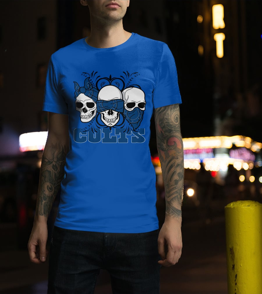 Colts 3 Skull Bandana T-Shirt