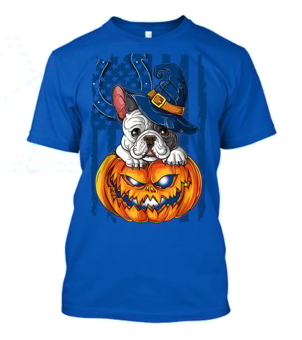 Hlw Bulldog Witch Hat Pumpkin Indianapolis Colts T-Shirt