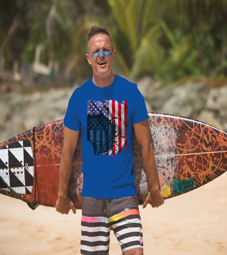 American Flag Indianapolis Colts Horseshoe T-Shirt