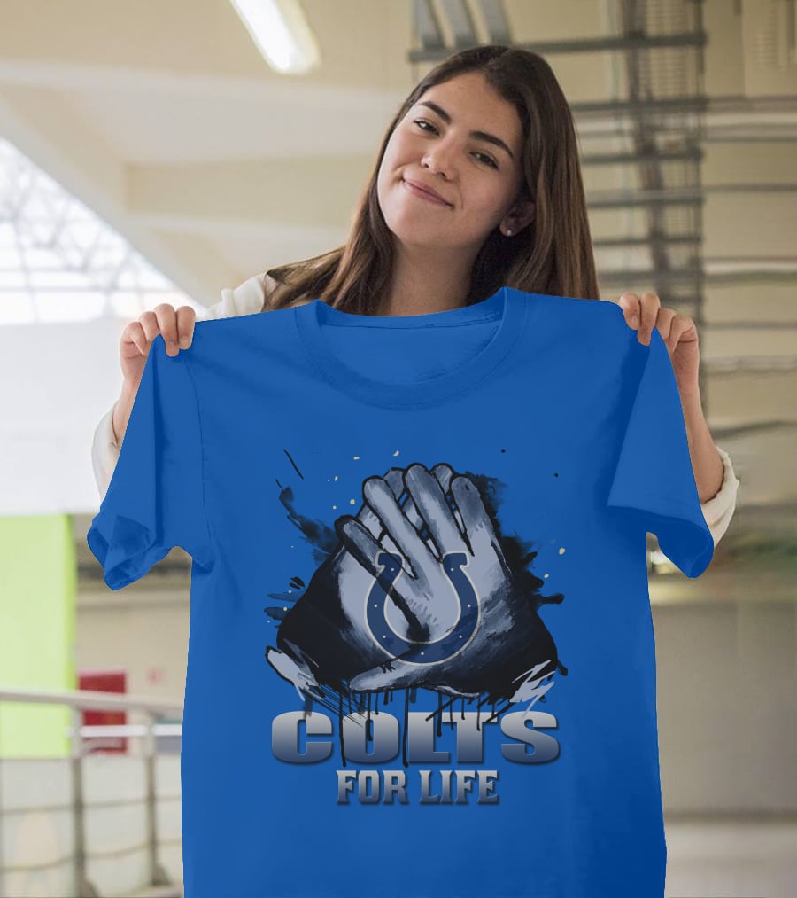 Indianapolis Colts For Life Hands Logo T-Shirt