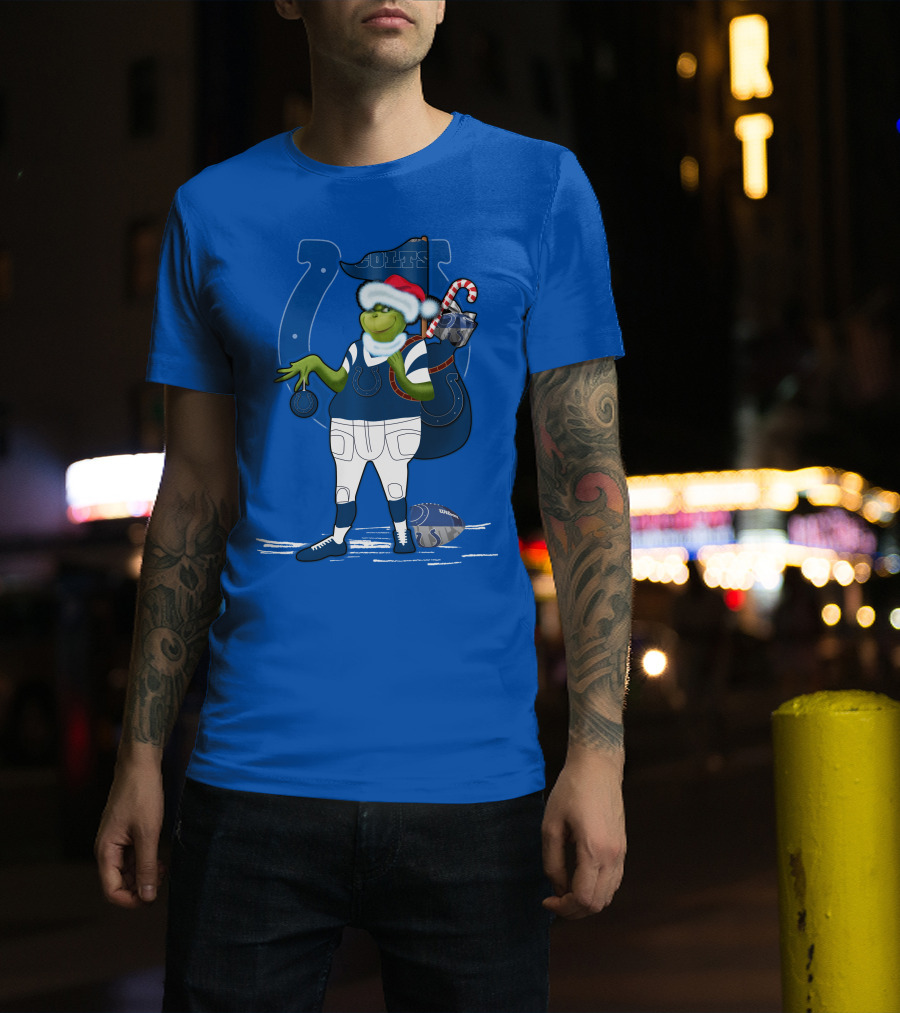 Grinchxmas Indianapolis Colts Holiday Football Cheer T-Shirt