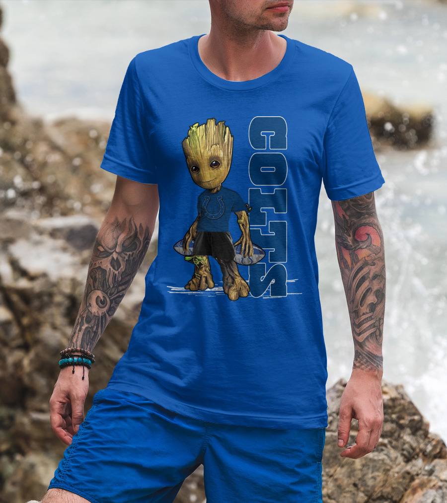 Groot Wearing Indianapolis Colts Shirt T-Shirt