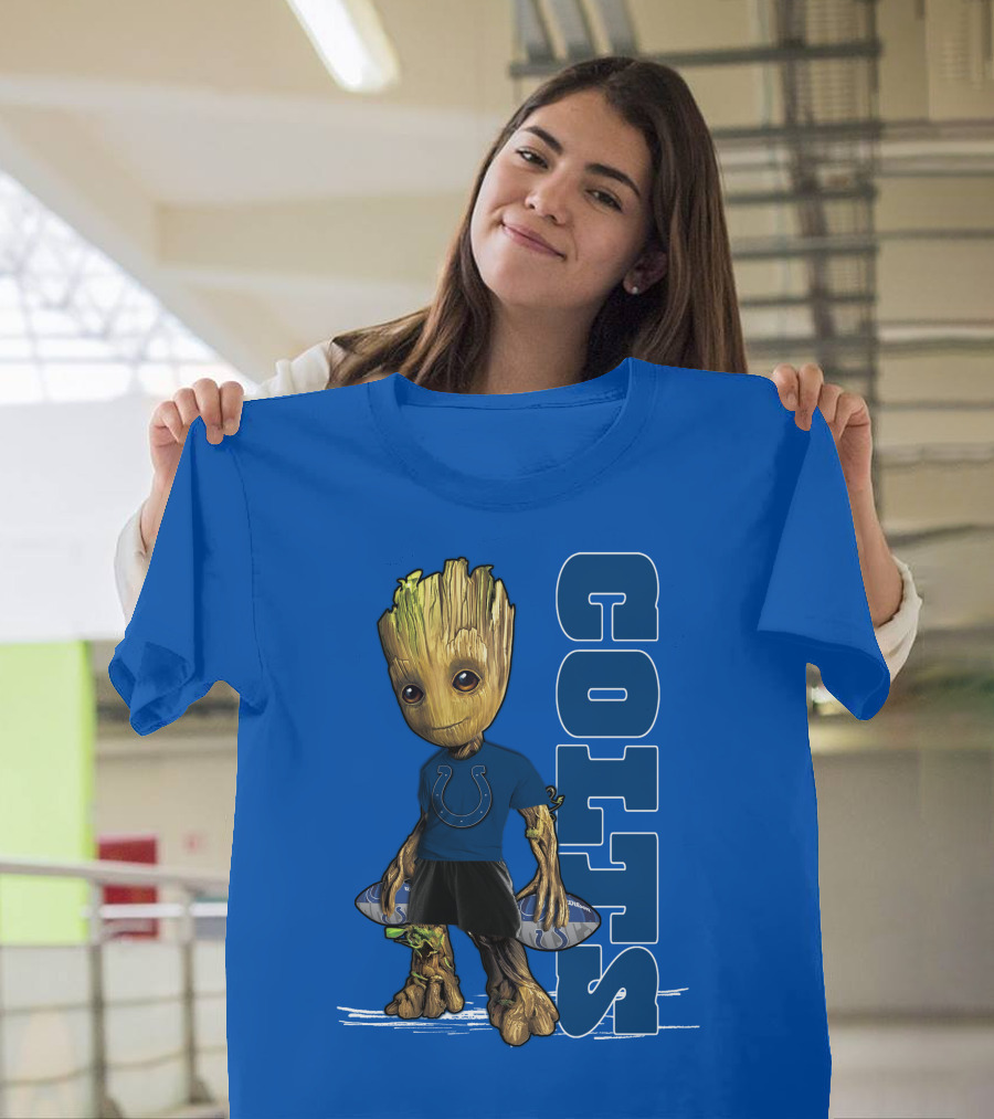 Groot Wearing Indianapolis Colts Shirt T-Shirt