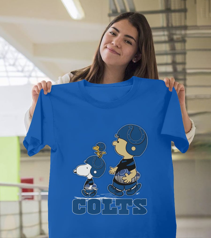 Snpfootball Indianapolis Colts Characters Blue Helmets T-Shirt