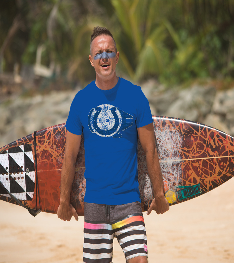 Indianapolis Colts 55 Millennium Falcon Blueprint T-Shirt