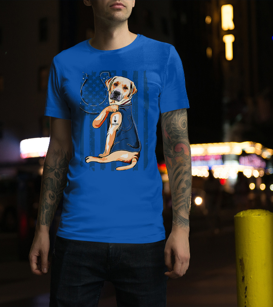 Labrador Retriever I Love Mom Indianapolis Colts T-Shirt