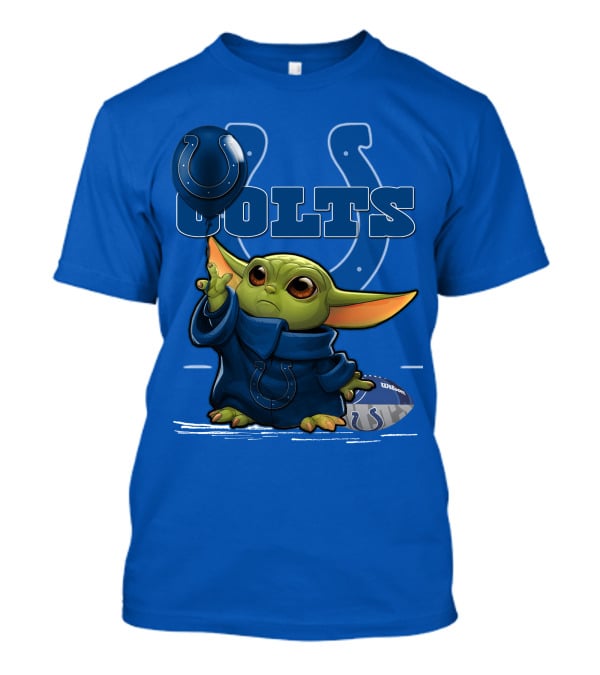 Colts Yoda Holding Horseshoe Balloon And Football T-Shirt