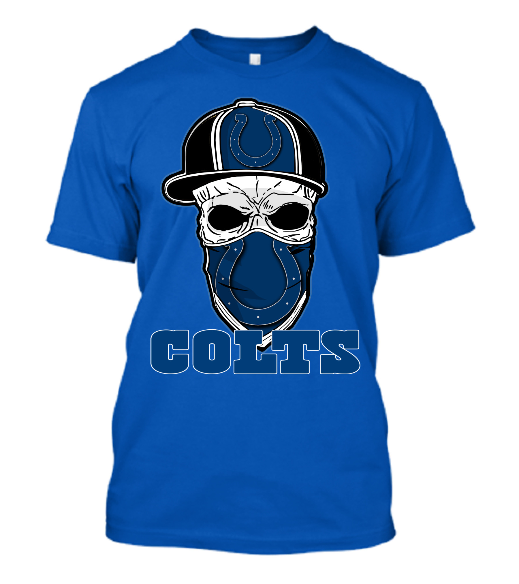 Skull Cap Colts Logo Indianapolis Colts T-Shirt