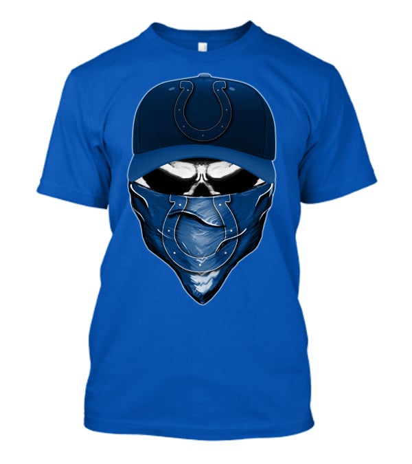 Skull Indianapolis Colts Fan Mask And Cap T-Shirt