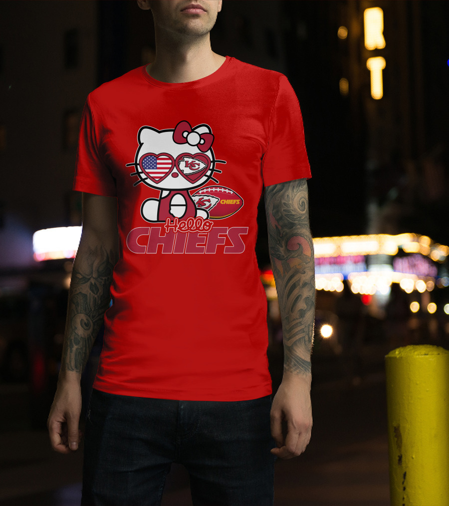 Hello Kitty Chiefs Kansas City Football USA T-Shirt