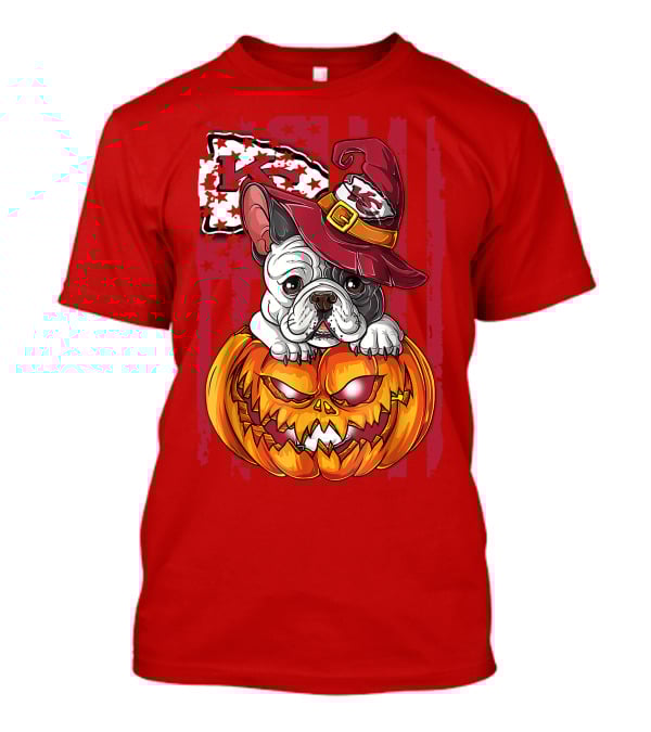Hlw Bulldog Halloween Kansas City Chiefs Pumpkin T-Shirt