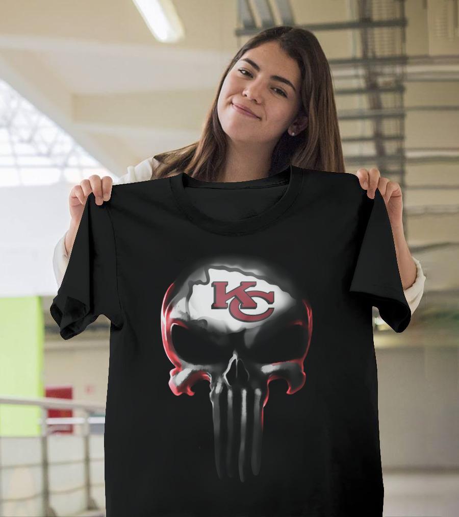 Kansas City Chiefs Kc Skull T-Shirt