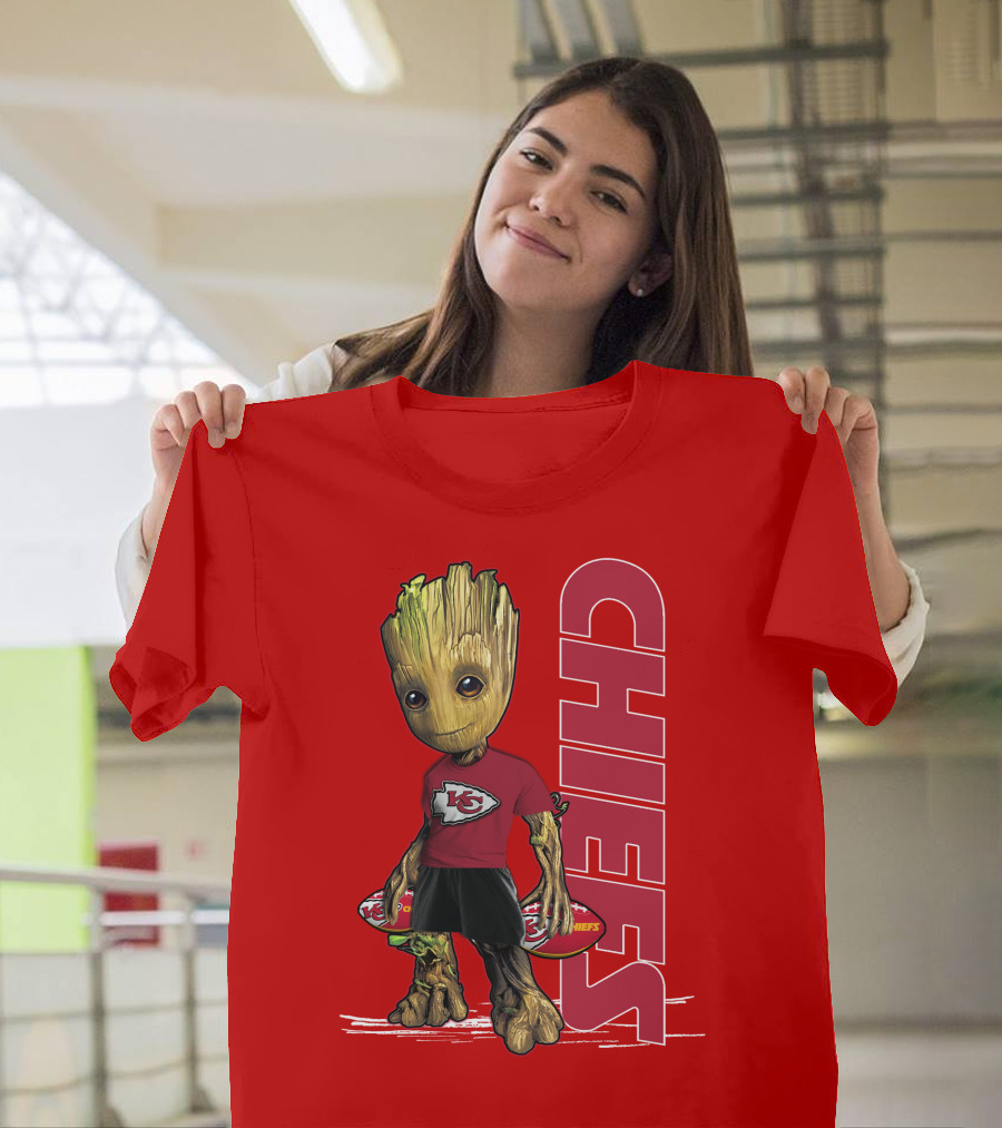Groot V1 Kansas City Chiefs Football Character Chiefs T-Shirt