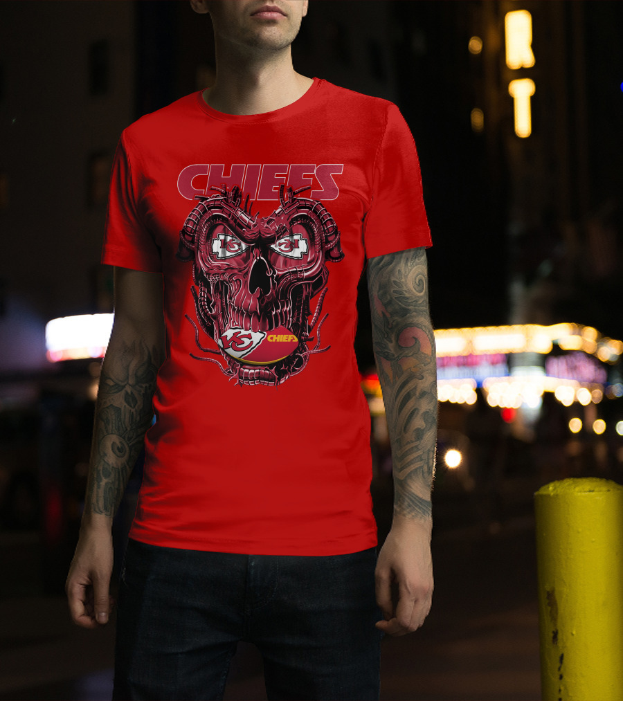 Chiefs Dragonskull Kansas City Football T-Shirt