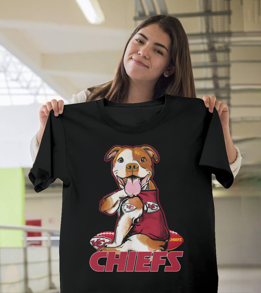 Pittbull KC Chiefs Football Mascot Fan T-Shirt