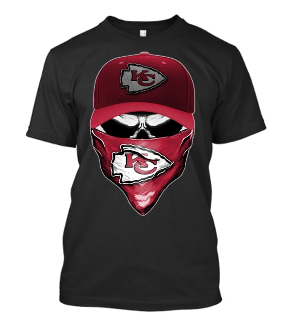 Skull Kansas City Chiefs Bandana Hat T-Shirt