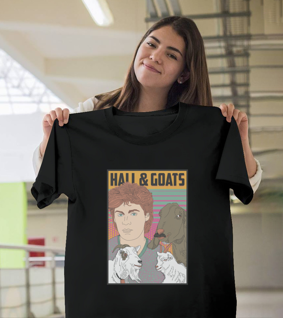 Hall and Goats Retro Style Music and Animal Fusion T-Shirt