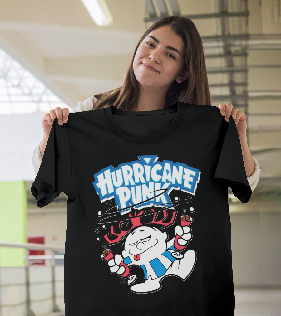 Hurricane Punk Mischievous Cyclone Character Party Drinks T-Shirt