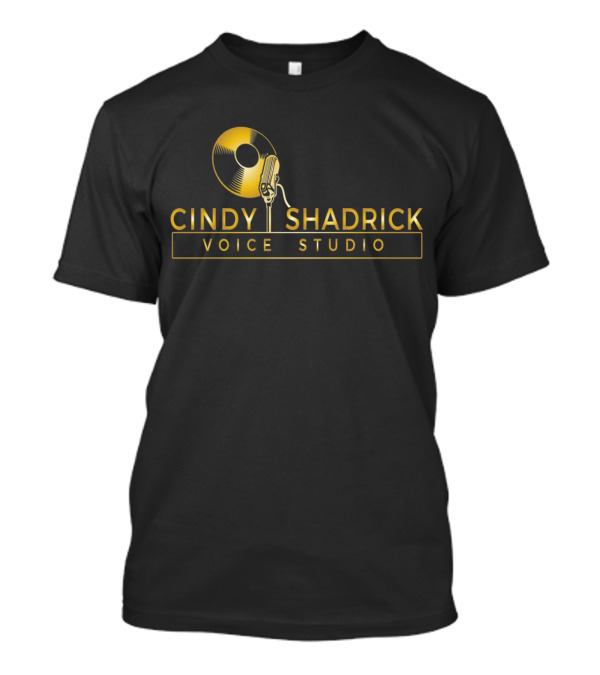 Cindy Shadrick Voice Studio Microphone And Vinyl Record Gold T-Shirt